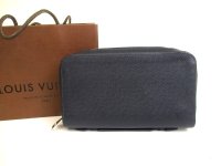 LOUIS VUITTON Taiga Navy Blue Leather Zippey XL Wallet Clutch Bag #a863