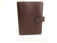 LOUIS VUITTON Epi Mocha Document Holders Medium Ring Agenda Cover #a864