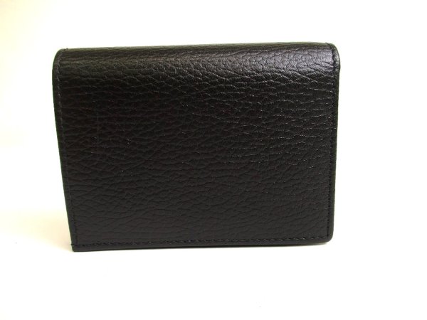 Photo2: GUCCI GG Marmont Black Leather Bifold Wallet Compact Wallet #a866