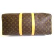 Photo5: LOUIS VUITTON Monogram Brown Leather Duffle Bag Boston Bag Keepall 45 #a867