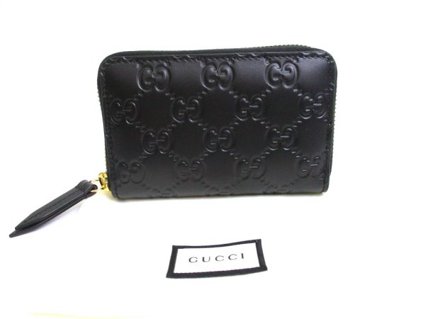 Photo1: GUCCI Guccissima Black Leather Round Zip Coin Purse #a869