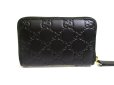 Photo2: GUCCI Guccissima Black Leather Round Zip Coin Purse #a869 (2)