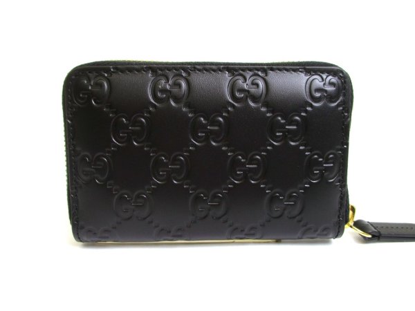 Photo2: GUCCI Guccissima Black Leather Round Zip Coin Purse #a869