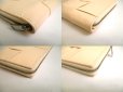Photo7: BOTTEGA VENETA Cassette Pink Beige Paper Calf Leather Zip Around Wallet #a878