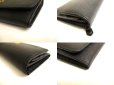 Photo7: PRADA Saffiano Black Hibiscus Leather Bifold Long Flap Wallet #a886
