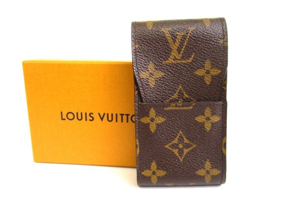Photo1: LOUIS VUITTON Monogram Leather Brown Cigarette Cases #a890