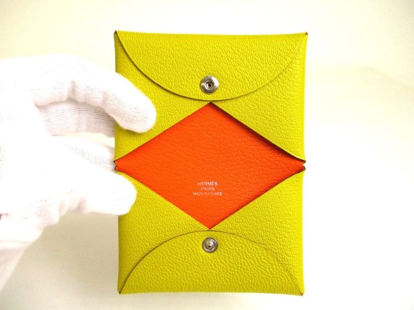 Photo8: HERMES CUMIN Chevre Myzore Card Case Card Holder Calvi Verso #a892