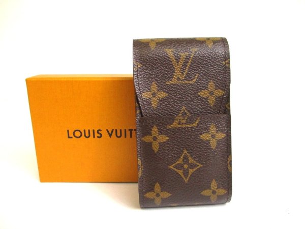 Photo1: LOUIS VUITTON Monogram Leather Brown Cigarette Cases #a893