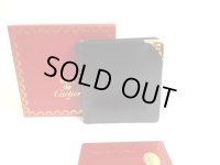 Cartier Sapphire de Cartier Black Leather Bifold Wallet Purse #a894