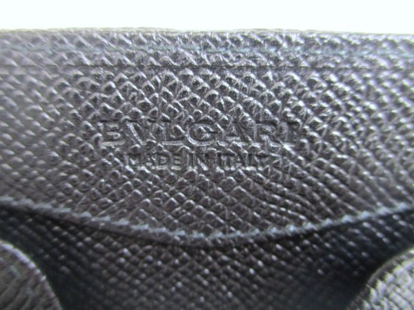 Photo10: BVLGARI Black Leather Logo Clip Coin Purse #a895