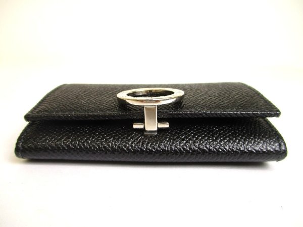 Photo5: BVLGARI Black Leather Logo Clip Coin Purse #a895