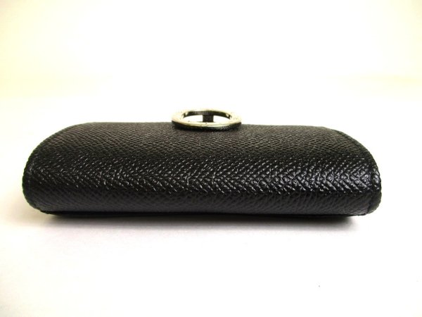 Photo6: BVLGARI Black Leather Logo Clip Coin Purse #a895
