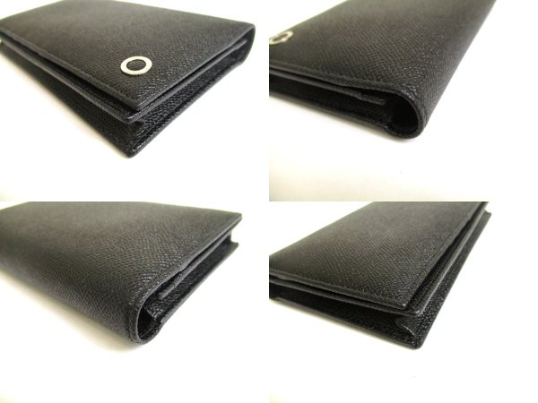 Photo7: BVLGARI Man Black Leather Flap BIfold Long Wallet #a897