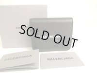 BALENCIAGA Black Leather Bifold Wallet Compact Wallet #a898