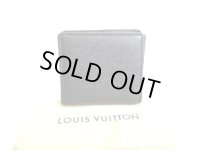 LOUIS VUITTON Taiga Ardoise Leather Coin Purse Porto Monnaie Boite #a900