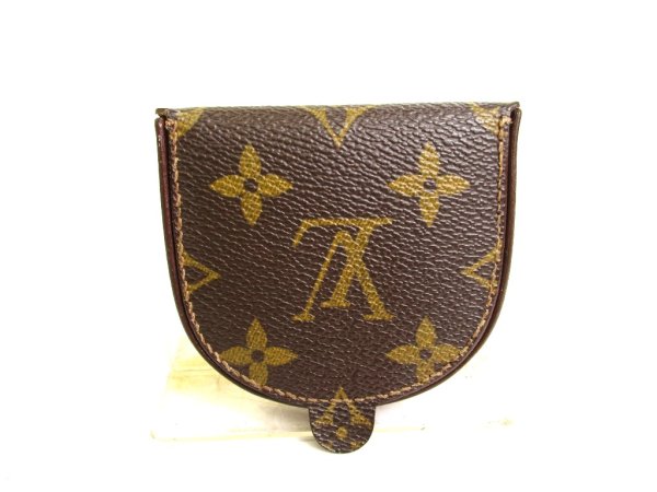Photo2: LOUIS VUITTON Monogram Brown Leather Coin Purse Porto Monnaie Gousset #a901