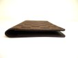 Photo5: LOUIS VUITTON Damier Brown Leather Card Holder Notebook Cover #a903