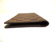 Photo6: LOUIS VUITTON Damier Brown Leather Card Holder Notebook Cover #a903