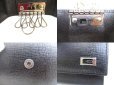 Photo9: GUCCI Metal G Black Leather 6 Pics Key Chain #a905