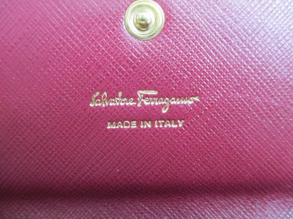Photo10: Salvatore Ferragamo Gancini Pink Beige Leather Flap Long Wallet #a906