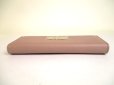 Photo6: Salvatore Ferragamo Gancini Pink Beige Leather Flap Long Wallet #a906 (6)