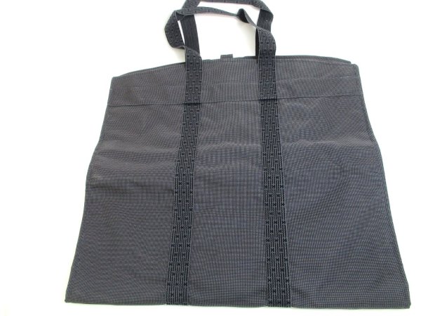 Photo2: HERMES Her Line Gray Canvas Garment bag Suits Bag Trabel bag  #a908