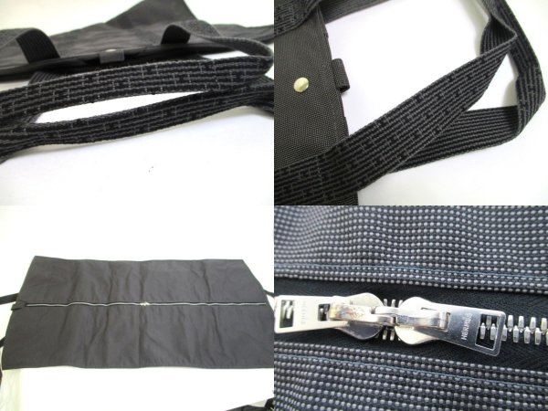 Photo7: HERMES Her Line Gray Canvas Garment bag Suits Bag Trabel bag  #a908