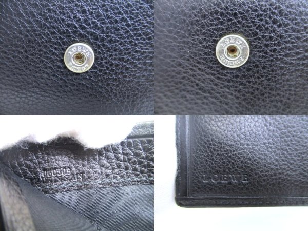 Photo10: LOEWE Anagram Black Leather Bifold Wallet Compact Wallet #a910