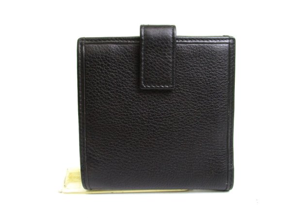 Photo2: LOEWE Anagram Black Leather Bifold Wallet Compact Wallet #a910