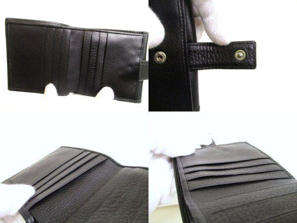 Photo8: LOEWE Anagram Black Leather Bifold Wallet Compact Wallet #a910