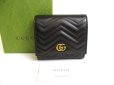 Photo1: GUCCI GG Marmont Black Leather Bifold Wallet Compact Wallet #a913 (1)