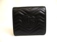 Photo2: GUCCI GG Marmont Black Leather Bifold Wallet Compact Wallet #a913 (2)