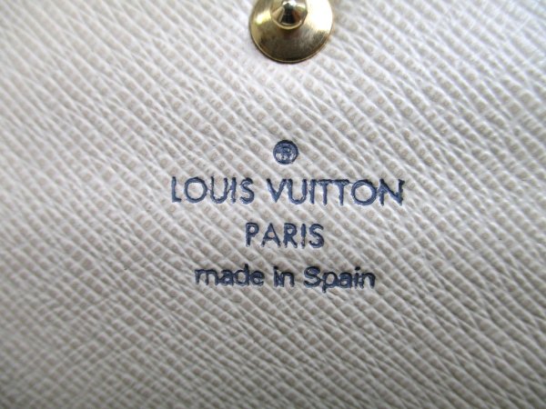 Photo10: LOUIS VUITTON Damier Azur White Leather Flap Wallet Purse Sarah #a914
