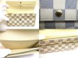 Photo8: LOUIS VUITTON Damier Azur White Leather Flap Wallet Purse Sarah #a914 (8)