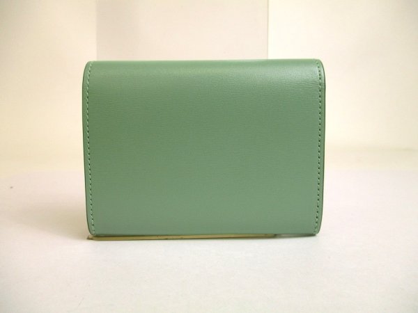Photo2: Cartier Panthere de Cartier Mint Green Leather Gold H/W Mini Wallet #a915