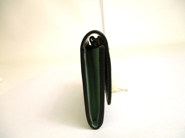 Photo4: Cartier Panthere de Cartier Mint Green Leather Gold H/W Mini Wallet #a915