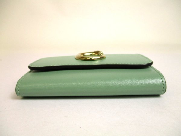 Photo5: Cartier Panthere de Cartier Mint Green Leather Gold H/W Mini Wallet #a915
