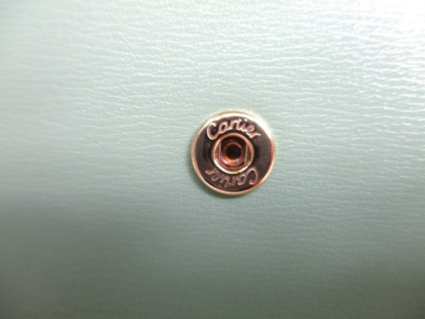 Photo9: Cartier Panthere de Cartier Mint Green Leather Gold H/W Mini Wallet #a915