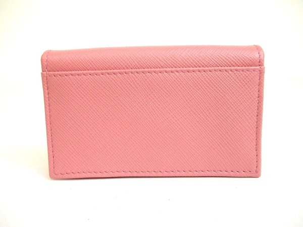 Photo2: PRADA Pink Saffiano Ribbon Leather Card Case Card Holder #a916
