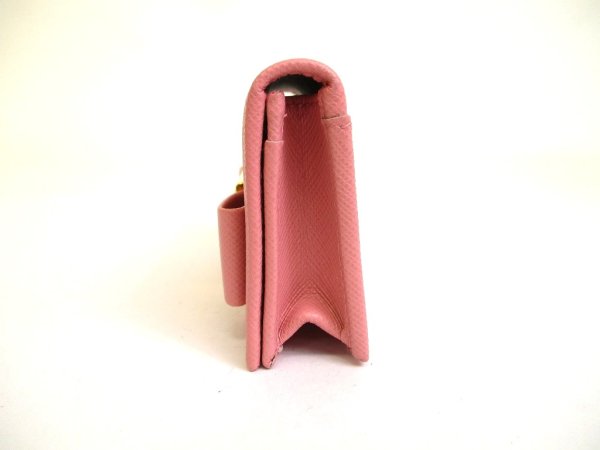 Photo3: PRADA Pink Saffiano Ribbon Leather Card Case Card Holder #a916