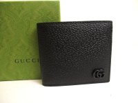 GUCCI GG Marmont Black Leather Bifold Wallet Compact Wallet #a917
