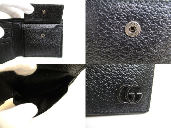 Photo9: GUCCI GG Marmont Black Leather Bifold Wallet Compact Wallet #a917