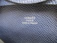 Photo10: HERMES Blue nuit Veau Epson Leather Coin Purse Bastia #a919 (10)