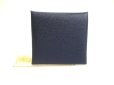 Photo2: HERMES Blue nuit Veau Epson Leather Coin Purse Bastia #a919 (2)