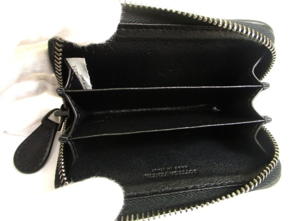 Photo8: BOTTEGA VENETA Intrecciato Black Leather Zipped Card Case Coin Purse #a920