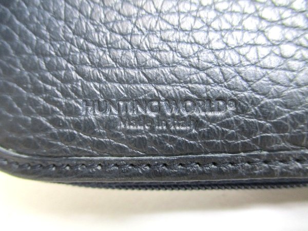 Photo10: HUNTING WORLD Black Canvas and Navy Leather Bifold Wallet #a922