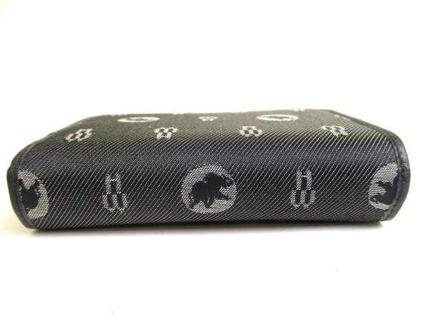 Photo5: HUNTING WORLD Black Canvas and Navy Leather Bifold Wallet #a922