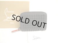 Christian Louboutin Panettone Black Leather Round Zip Coin Purse #a923