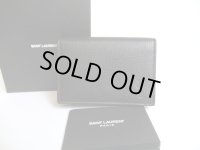 Yves Saint Laurent YSL Black Leather Card Holder #a928