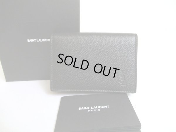 Photo1: Yves Saint Laurent YSL Black Leather Card Holder #a928